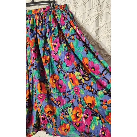 Vintage More Boom Womens Floral Midi Skirt‎ Size 14 Multicolor Pull On Boho Full - Picture 2 of 10
